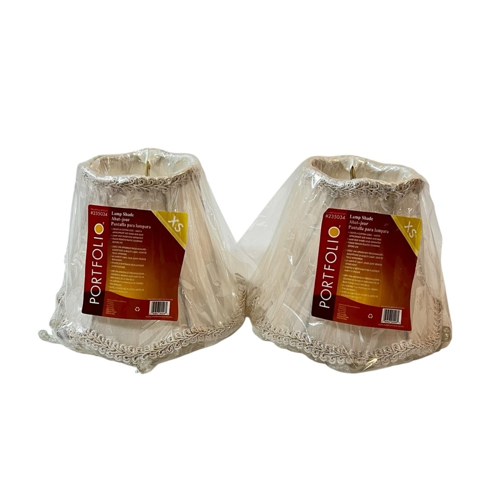 Portfolio XS Beige Lampshade Lot of 2 6x5x5” New